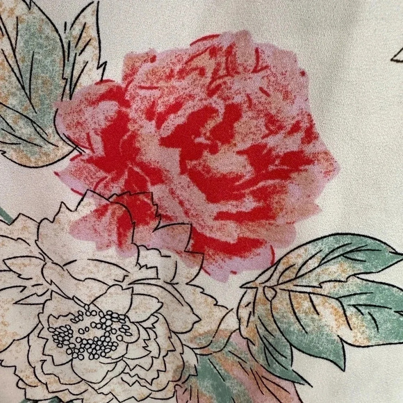 Torrid Ivory Floral Lace-Up Georgette Babydoll Sleeveless Blouse Plus Size 4XL - Picture 8 of 14